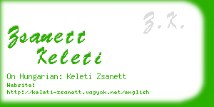 zsanett keleti business card